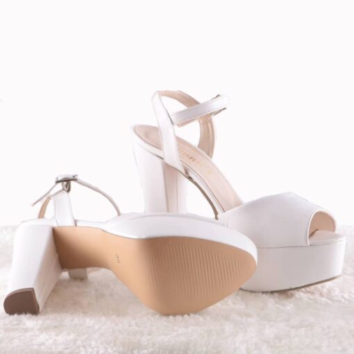 White Skin Platform Wedding Shoes for Women RA-027