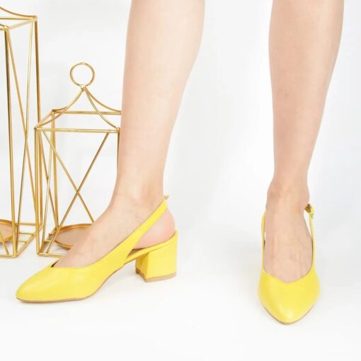 Yellow Ankle Strap Heels for Women MA-028