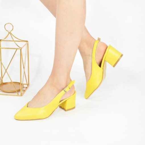 Yellow Ankle Strap Heels for Women MA-028