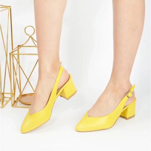 Yellow Ankle Strap Heels for Women MA-028