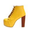 Yellow Platform Heeled Boots RA-010