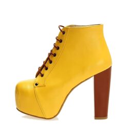 Yellow Platform Heeled Boots RA-010