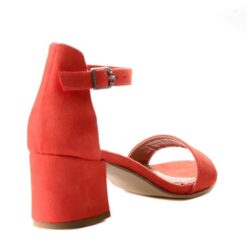 Orange Suede Short Heels for Women RA-155